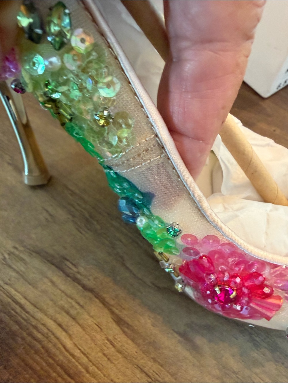 Betsey Johnson Embellished Pink Floral Sequin Pump - Women - Picture 2 of 10